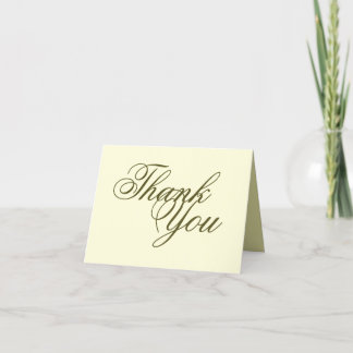 Elegant Blank Light Yellow Thank You Card