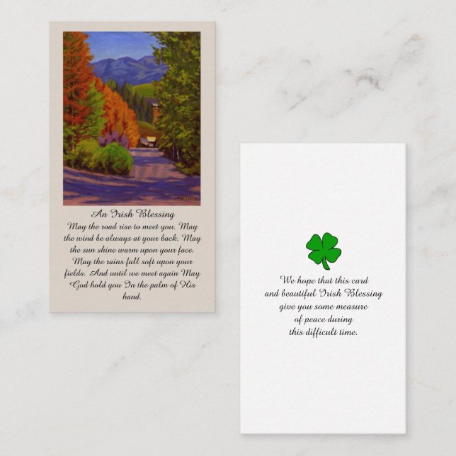 Elegant Blessing Memorial Funeral Service Card (Front/Back)