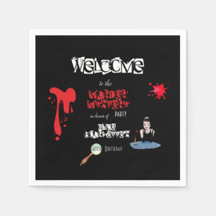 Elegant bloody Murder Mystery dinner party funny  Napkin