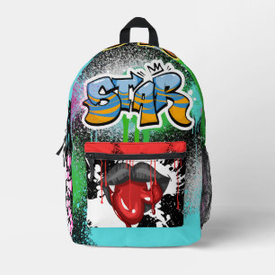 Elegant bloody vampire modern streetart Black Printed Backpack