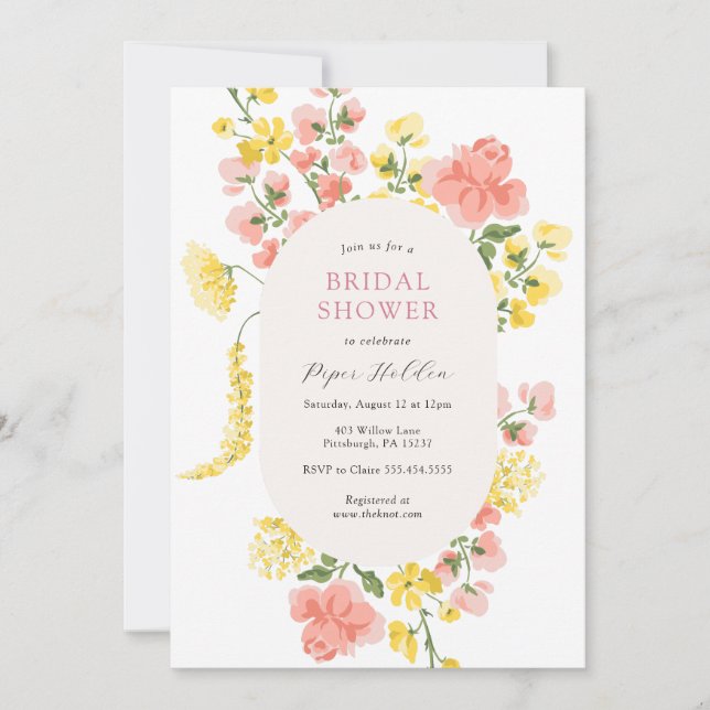 Elegant Bloom Bridal Shower Invitation (Front)