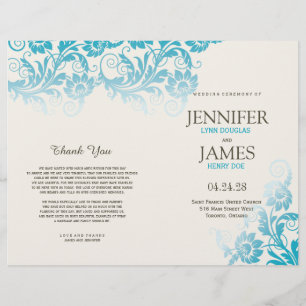 Elegant Blooming Elegance Wedding Programs