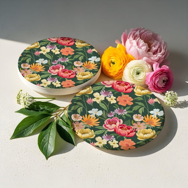 Elegant Blooming Floral Botanical Garden Girly Paper Plate (Elegant Blooming Floral Botanical Garden Girly Paper Plates)