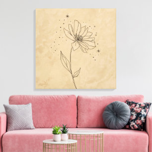 Elegant Blooming Flower Art Print   Minimalist 