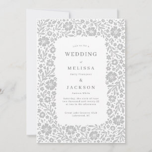 Elegant blooming frame wedding invitation mist