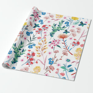 Elegant Blooming Garden floral in small hand draw  Wrapping Paper