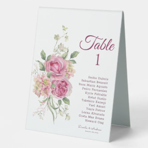 Elegant Blooms Personalised Wedding Table Number