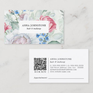  Elegant Blooms QR Code   Appointment Business Card