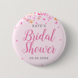 Elegant Blossom Bridal Shower 6 Cm Round Badge