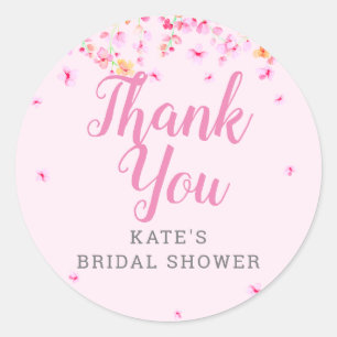 Elegant Blossom Bridal Shower Thank You Classic Round Sticker