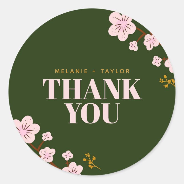 Elegant Blossom Patch  Classic Round Sticker (Front)