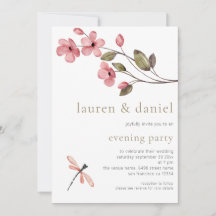 Elegant Blossom QR Code Wedding Evening Party