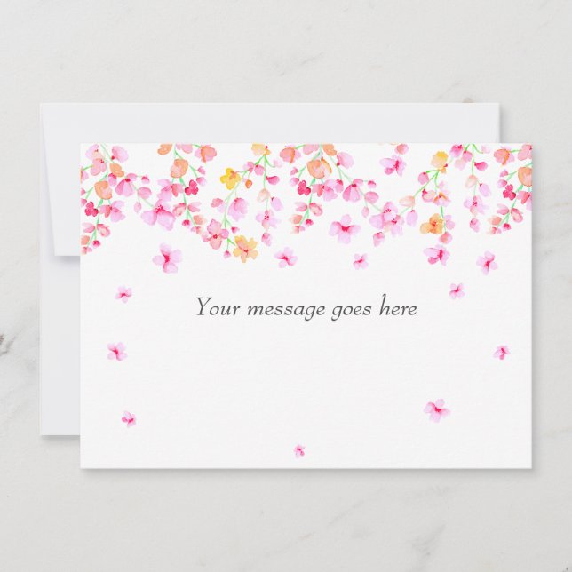 Elegant Blossom Your Message Thank You Card (Front)