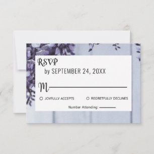 Elegant blossoms purple roses wood floral Wedding RSVP Card