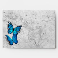 Elegant Blue 3D Butterfly Return Address