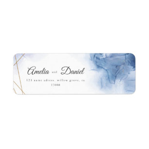 Elegant Blue Agate wedding adress Label