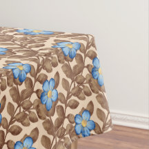 Elegant Blue and Beige Floral Design