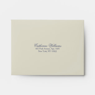 Elegant Blue and Beige Pre-Addressed RSVP Envelopes