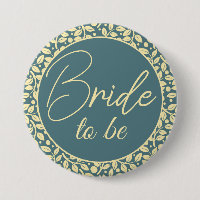 Elegant Blue and Cream Leaf Bride To Be
