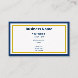 Elegant Blue and Gold Generic Business Card