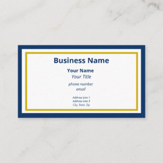 Elegant Blue and Gold Generic Business Card