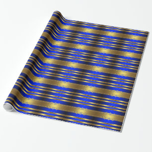 Elegant Blue and Gold Gift Wrapping Paper