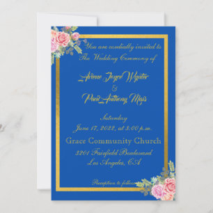 Elegant Blue and Gold Invitation