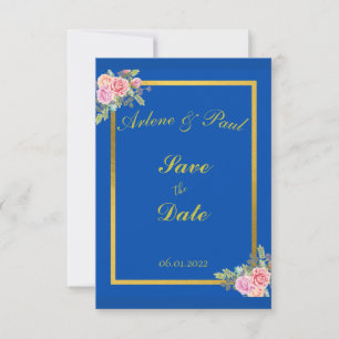 Elegant Blue and Gold Invitation