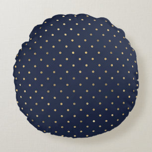 Elegant Blue and Gold Nautical & Vintage Patterns Round Cushion