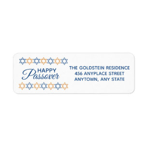 Elegant Blue and Gold Star of David Passover