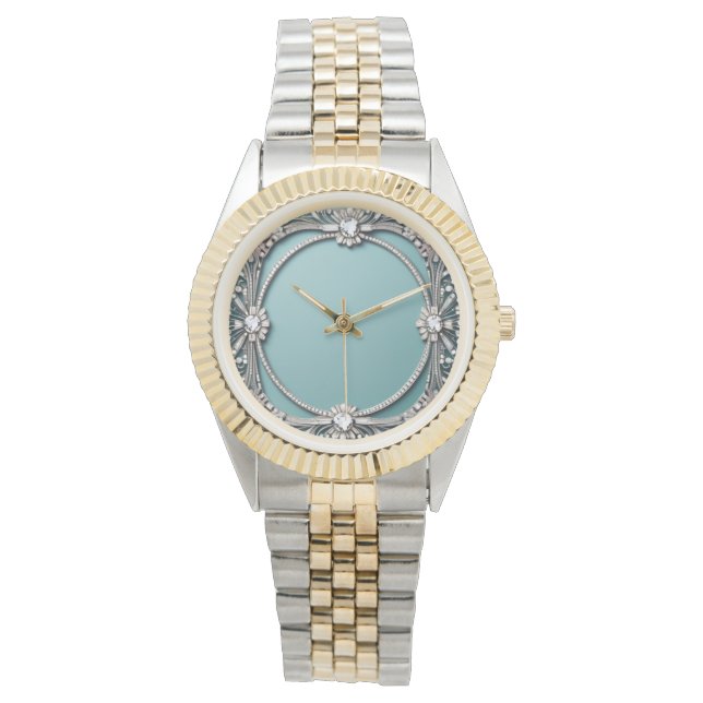 Elegant Blue and Silver eWatch  Watch (Front)