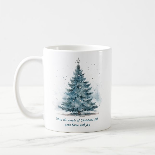 Elegant Blue and Silver Winter Wonderland  Coffee Mug (Left)