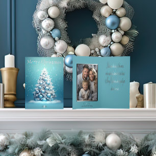 Elegant Blue and Silver Winter Wonderland  Foil Greeting Card