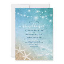 Elegant Blue and Teal Watercolor Beach Wedding