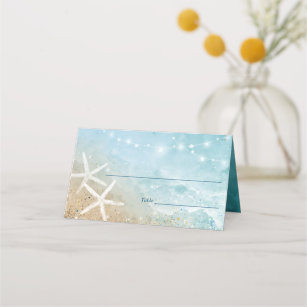 Beach wedding place card holders deals