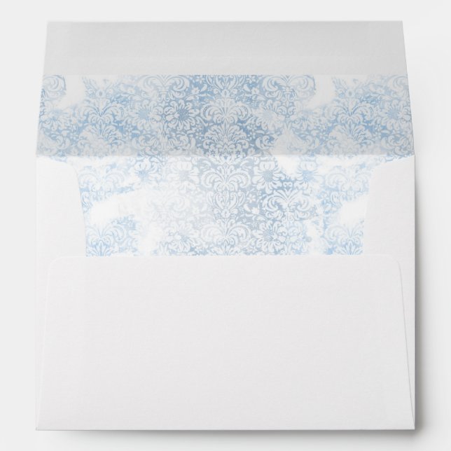 Elegant Blue and White Champagne Wedding Envelope (Back (Bottom))