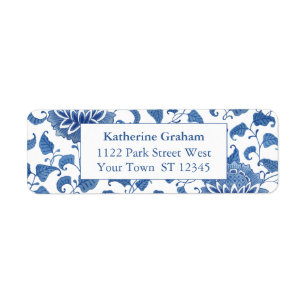 Elegant Blue And White Chinoiserie Return Address