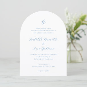 Elegant Blue and White Coastal Chic Wedding Invitation