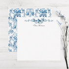 Elegant Blue and White French Rococo Floral