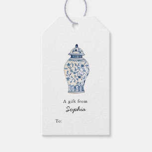 Elegant Blue and white Ginger Jar Gift tags