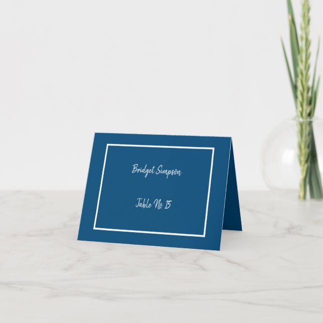 elegant blue and white guest Seating Cards (Front)