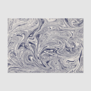 Elegant Blue and White Marble Swirl Tissue Paper