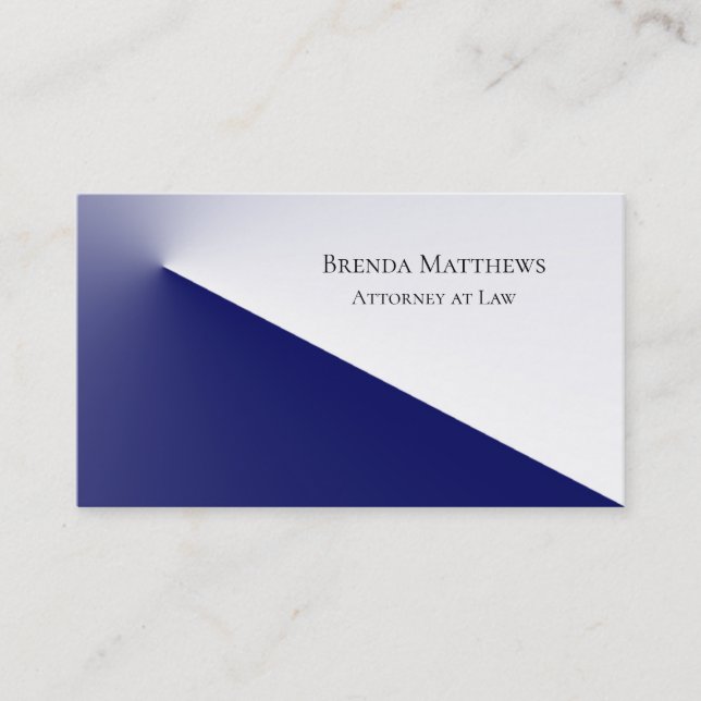 Elegant Blue and White Professional Business Card (Front)