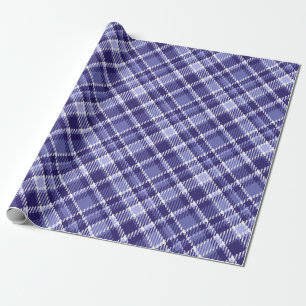 Elegant Blue And White Scottish Tartan Pattern Wrapping Paper