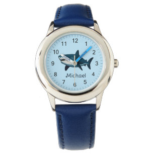 Elegant blue and white shark fish Personalised Watch