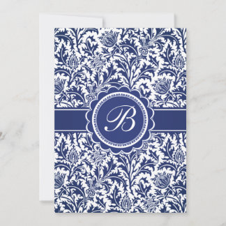 Elegant Blue and White William Morris Floral Invitation