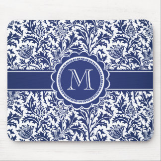Elegant Blue and White William Morris Floral Mouse Mat