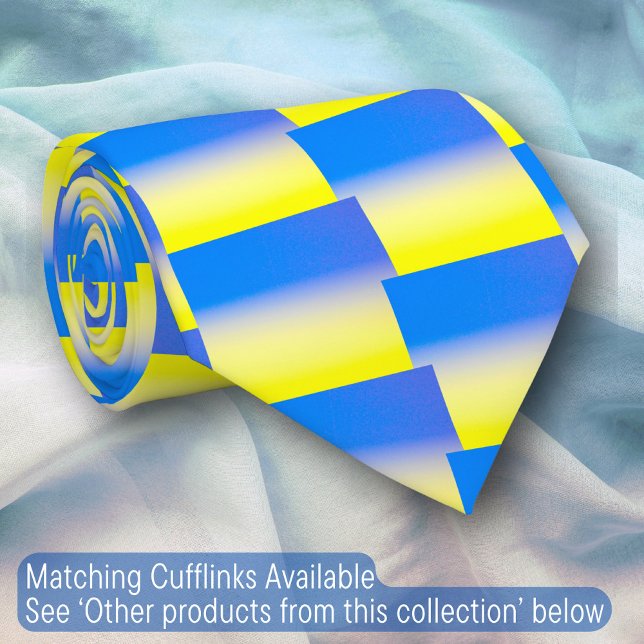 Elegant Blue and Yellow Gradient Ukraine Inspired Tie (Creator Uploaded)