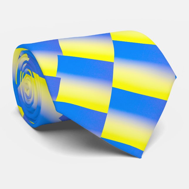 Elegant Blue and Yellow Ukraine Inspired Peace Tie (Rolled)