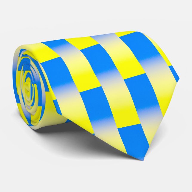 Elegant Blue and Yellow Ukraine Inspired Peace Tie (Rolled)